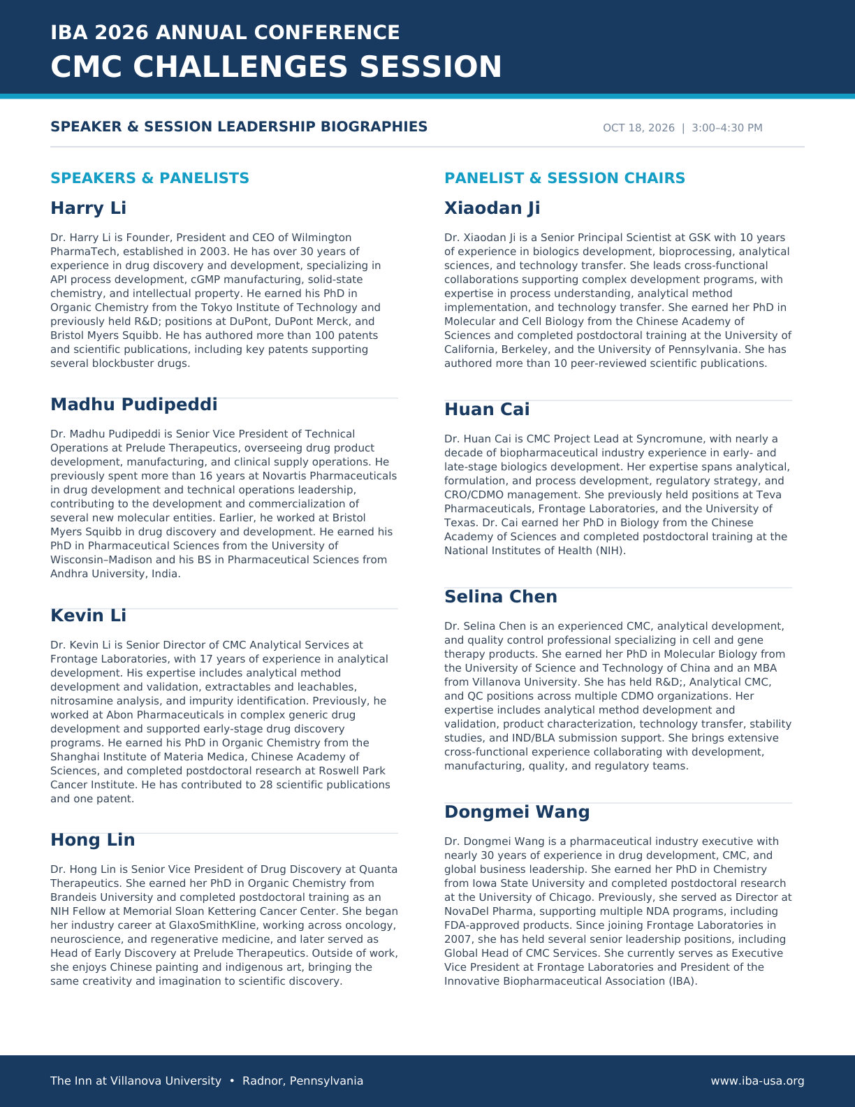 Program page 22: CMC Biographies