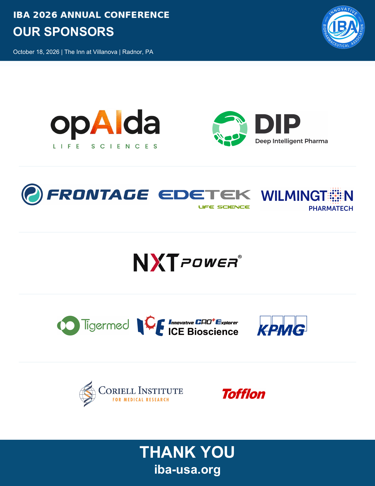 Program page 27: Conference Sponsors